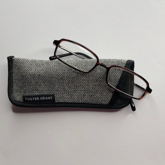 Foster Grant Rectangular Readers/Cheaters/Eyeglasses +1.25; Brown Tortoise Frame - Picture 5 of 10